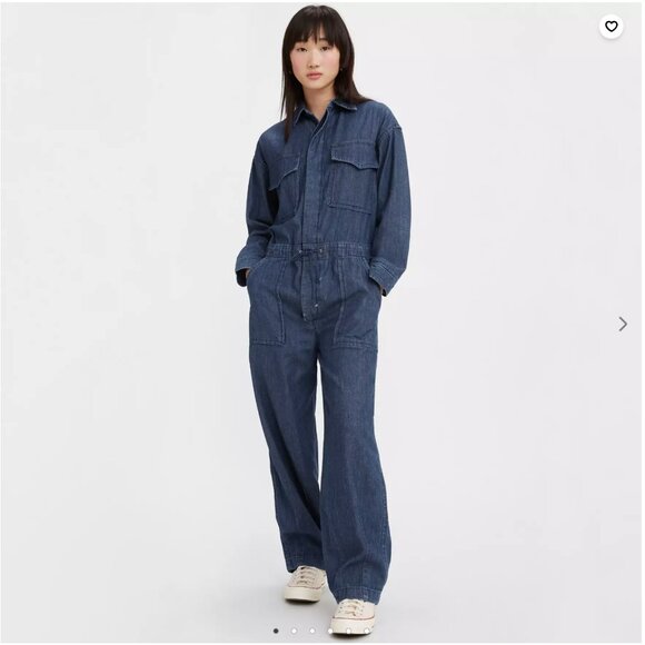 Denim Coveralls Jumpsuit Onepiece - Jeans Vintage Inspired - Picture 1 of 8